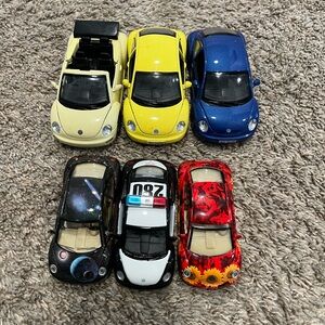 Maisto Volkswagen new beetle toy cars 3 large, and 3 small